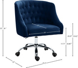 Arden Velvet Office Chair - Stylish Swivel Design with Gold Base and Luxurious Deep Button Tufting