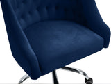 Arden Velvet Office Chair - Stylish Swivel Design with Gold Base and Luxurious Deep Button Tufting
