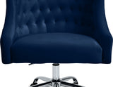 Arden Velvet Office Chair - Stylish Swivel Design with Gold Base and Luxurious Deep Button Tufting