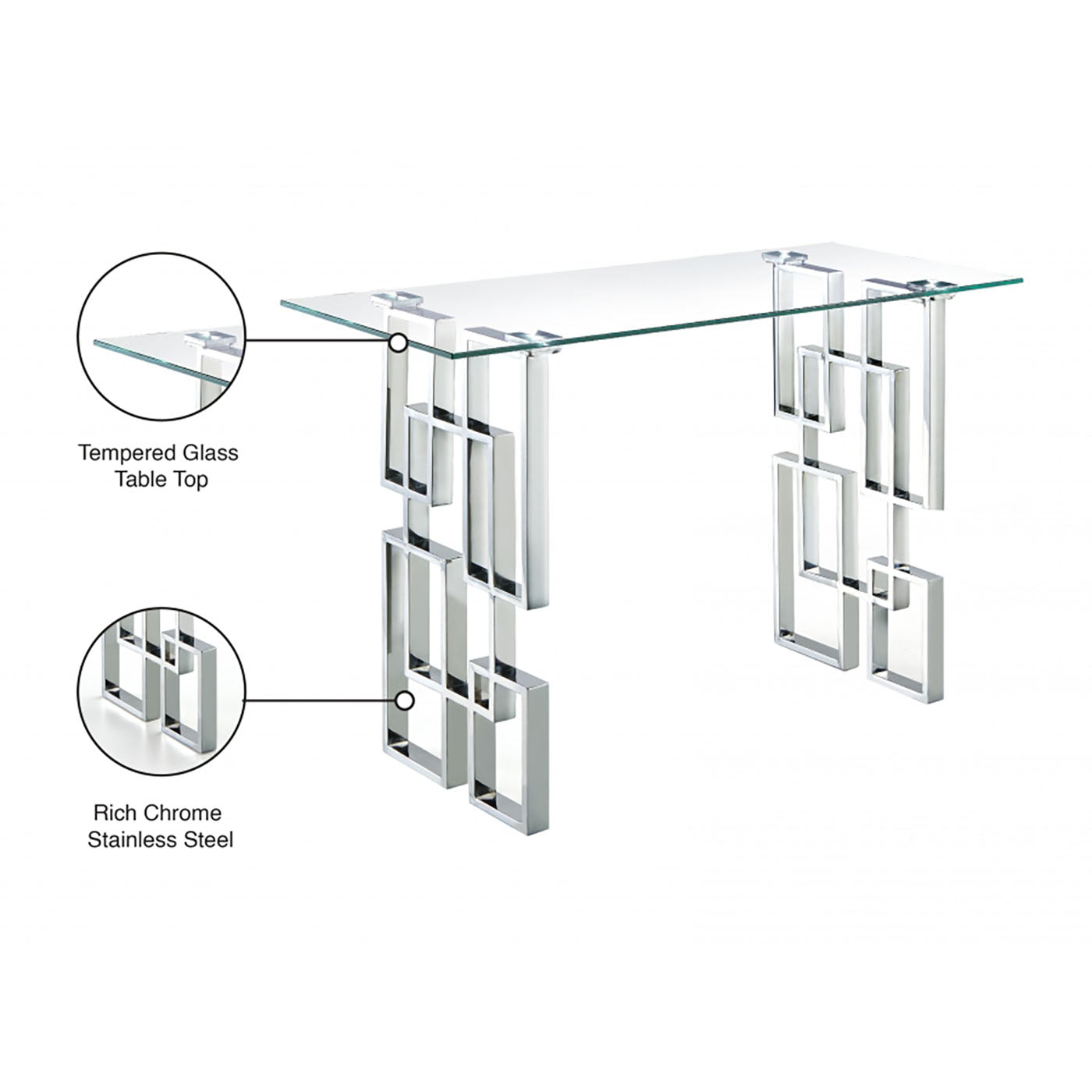 Alexis Chrome Console Table