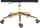 Karina Velvet Swivel Office Chair - Contemporary Design with Adjustable Height & Gold Base Charm