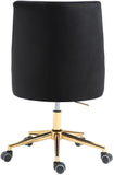 Karina Velvet Swivel Office Chair - Contemporary Design with Adjustable Height & Gold Base Charm