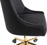 Karina Velvet Swivel Office Chair - Contemporary Design with Adjustable Height & Gold Base Charm