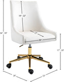 Karina Velvet Swivel Office Chair - Contemporary Design with Adjustable Height & Gold Base Charm