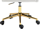 Karina Velvet Swivel Office Chair - Contemporary Design with Adjustable Height & Gold Base Charm