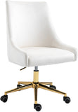 Karina Velvet Swivel Office Chair - Contemporary Design with Adjustable Height & Gold Base Charm