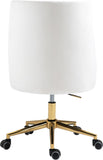 Karina Velvet Swivel Office Chair - Contemporary Design with Adjustable Height & Gold Base Charm