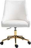 Karina Velvet Swivel Office Chair - Contemporary Design with Adjustable Height & Gold Base Charm