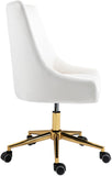 Karina Velvet Swivel Office Chair - Contemporary Design with Adjustable Height & Gold Base Charm