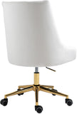 Karina Velvet Swivel Office Chair - Contemporary Design with Adjustable Height & Gold Base Charm