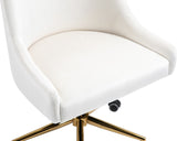 Karina Velvet Swivel Office Chair - Contemporary Design with Adjustable Height & Gold Base Charm