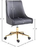 Karina Velvet Swivel Office Chair - Contemporary Design with Adjustable Height & Gold Base Charm