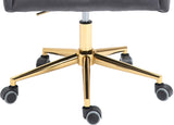 Karina Velvet Swivel Office Chair - Contemporary Design with Adjustable Height & Gold Base Charm