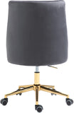 Karina Velvet Swivel Office Chair - Contemporary Design with Adjustable Height & Gold Base Charm