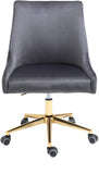 Karina Velvet Swivel Office Chair - Contemporary Design with Adjustable Height & Gold Base Charm