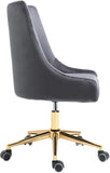 Karina Velvet Swivel Office Chair - Contemporary Design with Adjustable Height & Gold Base Charm