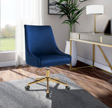 Karina Velvet Swivel Office Chair - Contemporary Design with Adjustable Height & Gold Base Charm