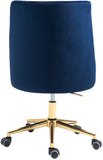 Karina Velvet Swivel Office Chair - Contemporary Design with Adjustable Height & Gold Base Charm