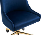 Karina Velvet Swivel Office Chair - Contemporary Design with Adjustable Height & Gold Base Charm