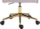 Karina Velvet Swivel Office Chair - Contemporary Design with Adjustable Height & Gold Base Charm