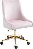 Karina Velvet Swivel Office Chair - Contemporary Design with Adjustable Height & Gold Base Charm