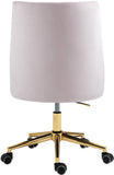Karina Velvet Swivel Office Chair - Contemporary Design with Adjustable Height & Gold Base Charm