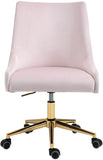 Karina Velvet Swivel Office Chair - Contemporary Design with Adjustable Height & Gold Base Charm