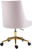 Karina Velvet Swivel Office Chair - Contemporary Design with Adjustable Height & Gold Base Charm