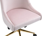 Karina Velvet Swivel Office Chair - Contemporary Design with Adjustable Height & Gold Base Charm