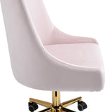 Karina Velvet Swivel Office Chair - Contemporary Design with Adjustable Height & Gold Base Charm