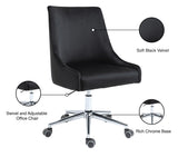 Karina Velvet Swivel Office Chair - Contemporary Design with Adjustable Height & Gold Base Charm