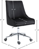 Karina Velvet Swivel Office Chair - Contemporary Design with Adjustable Height & Gold Base Charm