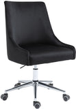 Karina Velvet Swivel Office Chair - Contemporary Design with Adjustable Height & Gold Base Charm