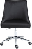 Karina Velvet Swivel Office Chair - Contemporary Design with Adjustable Height & Gold Base Charm