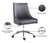 Karina Velvet Swivel Office Chair - Contemporary Design with Adjustable Height & Gold Base Charm
