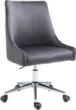 Karina Velvet Swivel Office Chair - Contemporary Design with Adjustable Height & Gold Base Charm