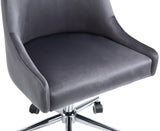 Karina Velvet Swivel Office Chair - Contemporary Design with Adjustable Height & Gold Base Charm