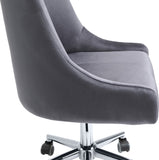 Karina Velvet Swivel Office Chair - Contemporary Design with Adjustable Height & Gold Base Charm