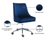 Karina Velvet Swivel Office Chair - Contemporary Design with Adjustable Height & Gold Base Charm