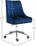 Karina Velvet Swivel Office Chair - Contemporary Design with Adjustable Height & Gold Base Charm