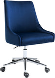 Karina Velvet Swivel Office Chair - Contemporary Design with Adjustable Height & Gold Base Charm