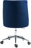 Karina Velvet Swivel Office Chair - Contemporary Design with Adjustable Height & Gold Base Charm