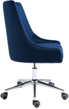 Karina Velvet Swivel Office Chair - Contemporary Design with Adjustable Height & Gold Base Charm