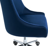 Karina Velvet Swivel Office Chair - Contemporary Design with Adjustable Height & Gold Base Charm