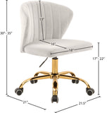 Finley Velvet Office Chair - Stylish Swivel Design with Channel Tufting and Luxurious Gold Base