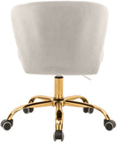 Finley Velvet Office Chair - Stylish Swivel Design with Channel Tufting and Luxurious Gold Base