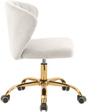 Finley Velvet Office Chair - Stylish Swivel Design with Channel Tufting and Luxurious Gold Base