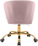 Finley Velvet Office Chair - Stylish Swivel Design with Channel Tufting and Luxurious Gold Base
