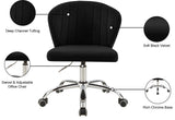 Finley Velvet Office Chair - Stylish Swivel Design with Channel Tufting and Luxurious Gold Base