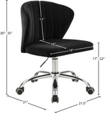 Finley Velvet Office Chair - Stylish Swivel Design with Channel Tufting and Luxurious Gold Base